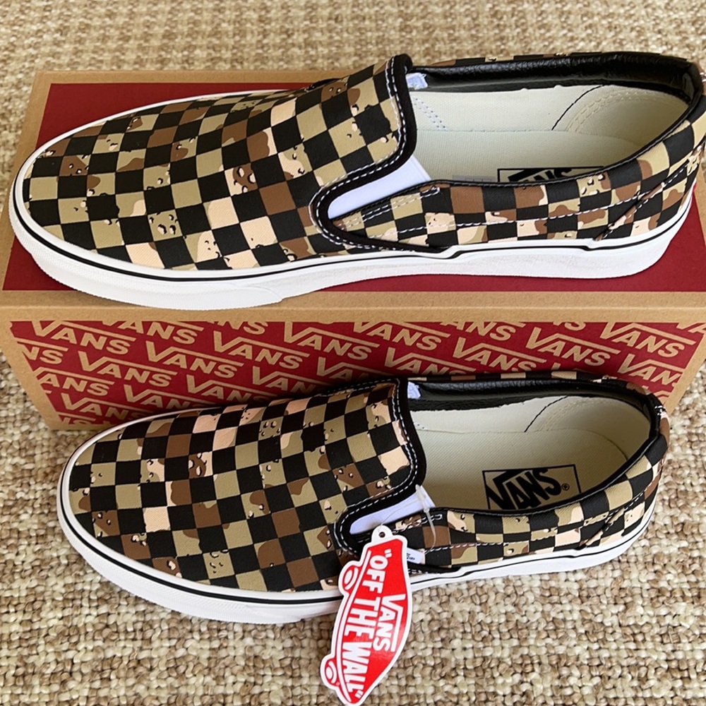 Vans Classic Slip-On Checkerboard Cmdsrt/Trwht WMN - Picture 5 of 16